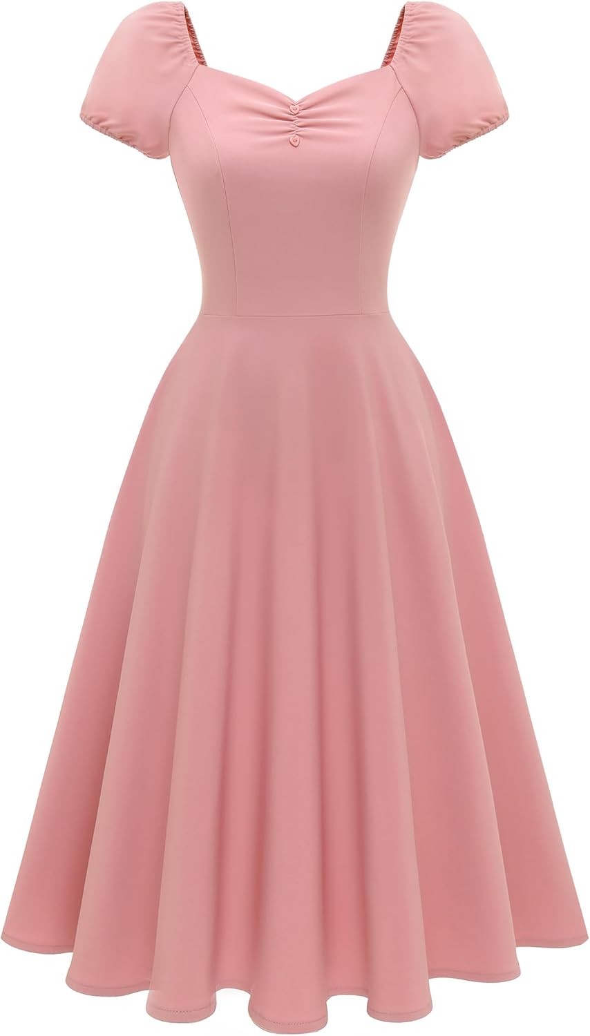 Wedtrend Women's 1950s Dresses With Sleeve 40s Tea Party Dresses Cocktail Dress Swing Vintage Dress