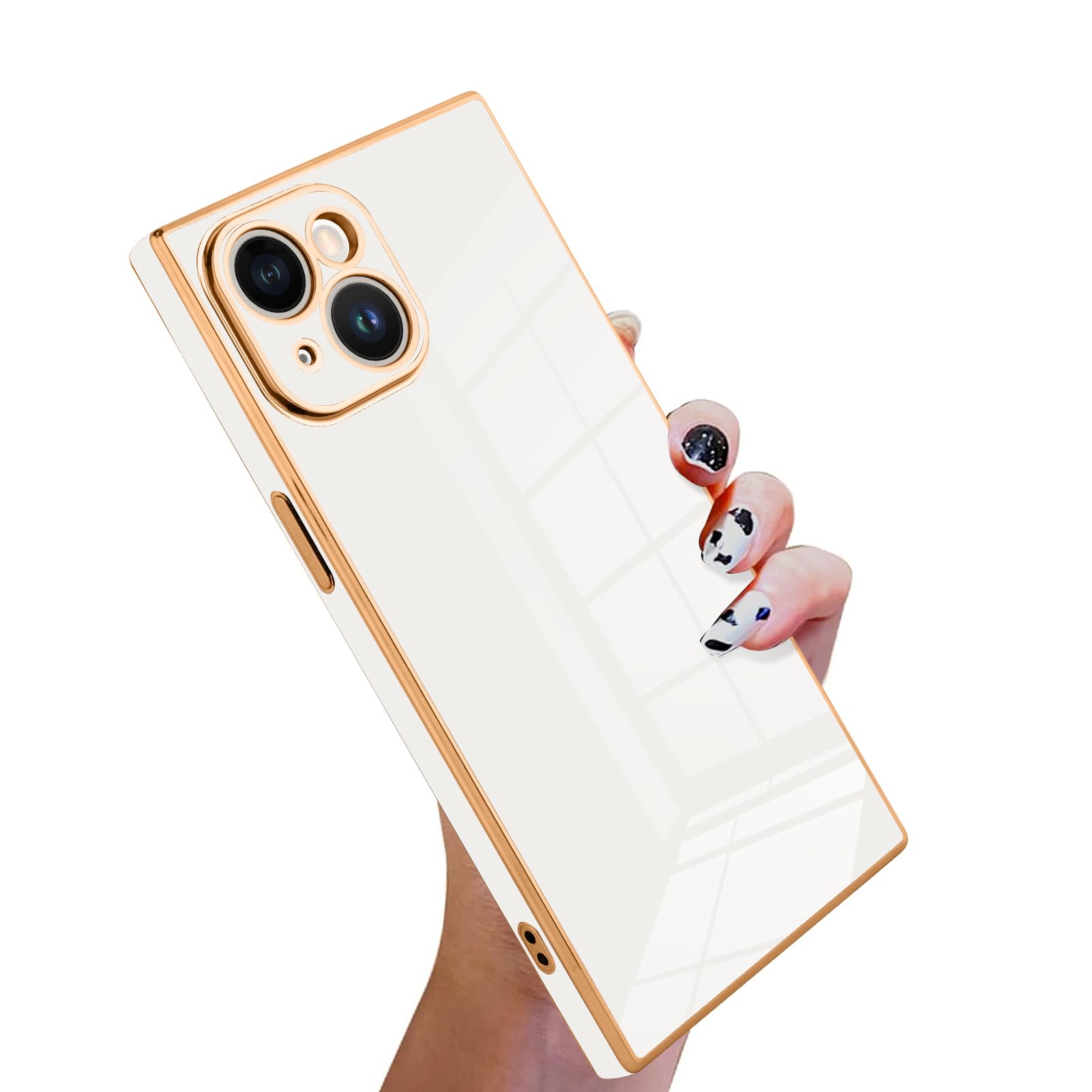 KANGHAR Case Compatible with iPhone 15 Luxury Cute Plating Design Case Full-Body Anti-Scratch Shockproof Bumper Protective Cover for iPhone 15 6.1