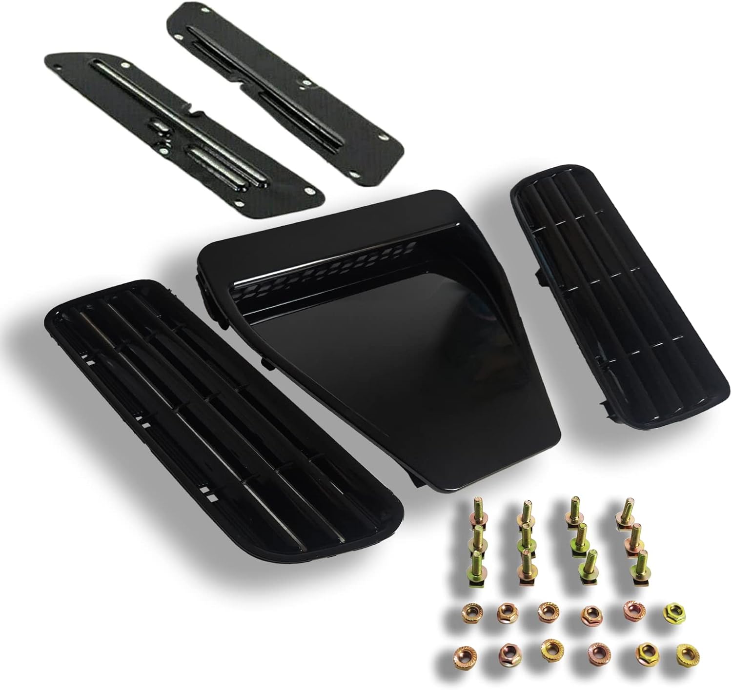 iTop-Motors Piano/Glossy Black Car Air Outlet Hood Bonnet Radiator Vents Ducts fit for 08+ Lancer EVO 10 X/Ralliart/GTS