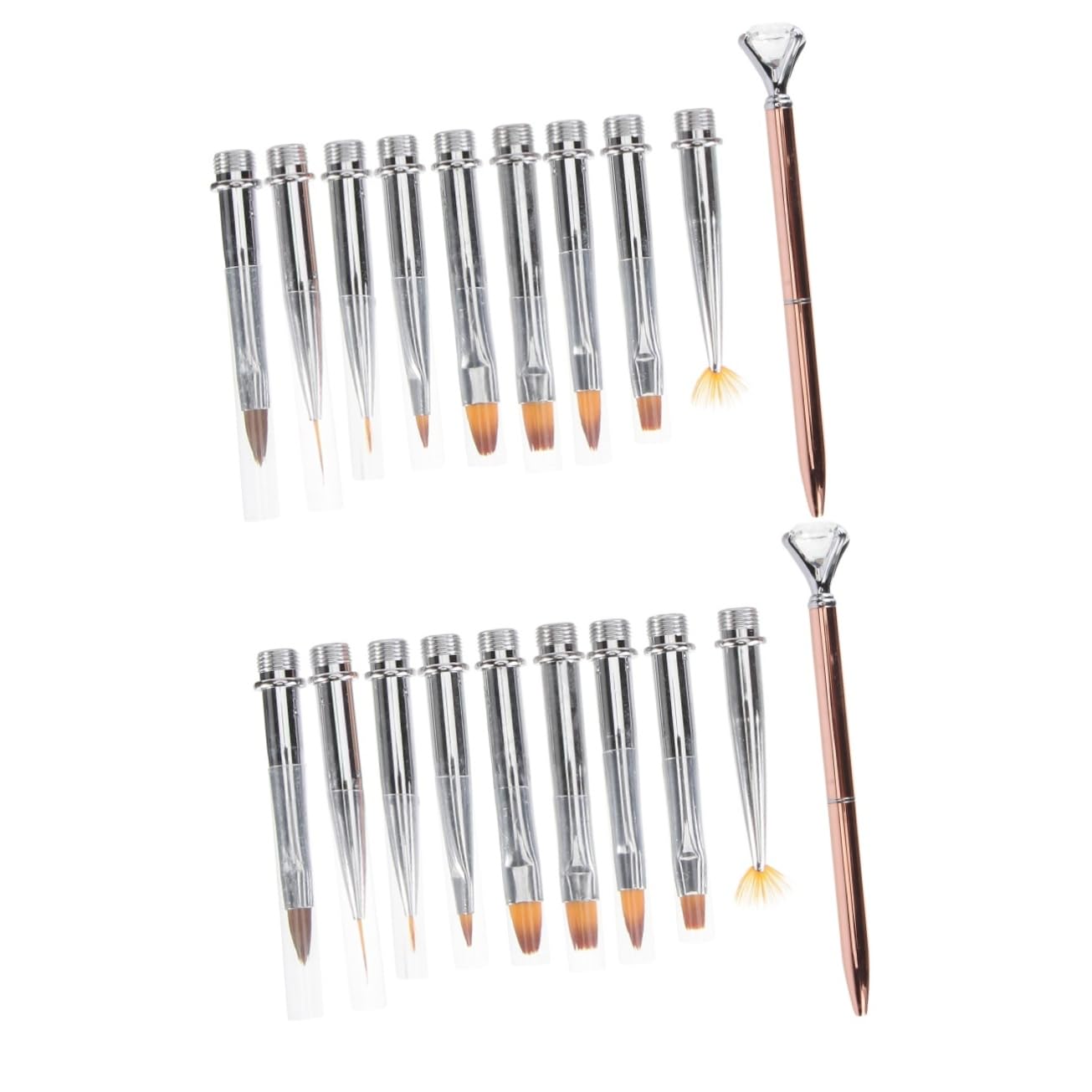 FOMIYES Juego De 2 Y 9 Pinceles Para Manicura Con Bolígrafo Para Decoración De Uñas.