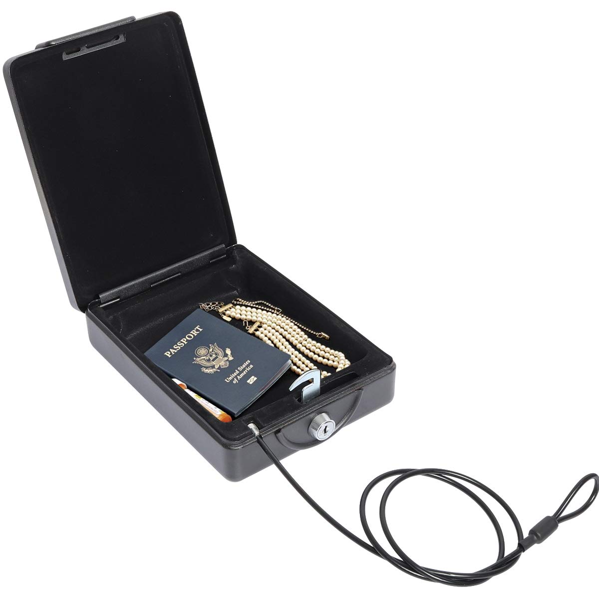 Amazon | Lysmics 金庫 手提げ金庫 保管ボックス キーロック式 車載