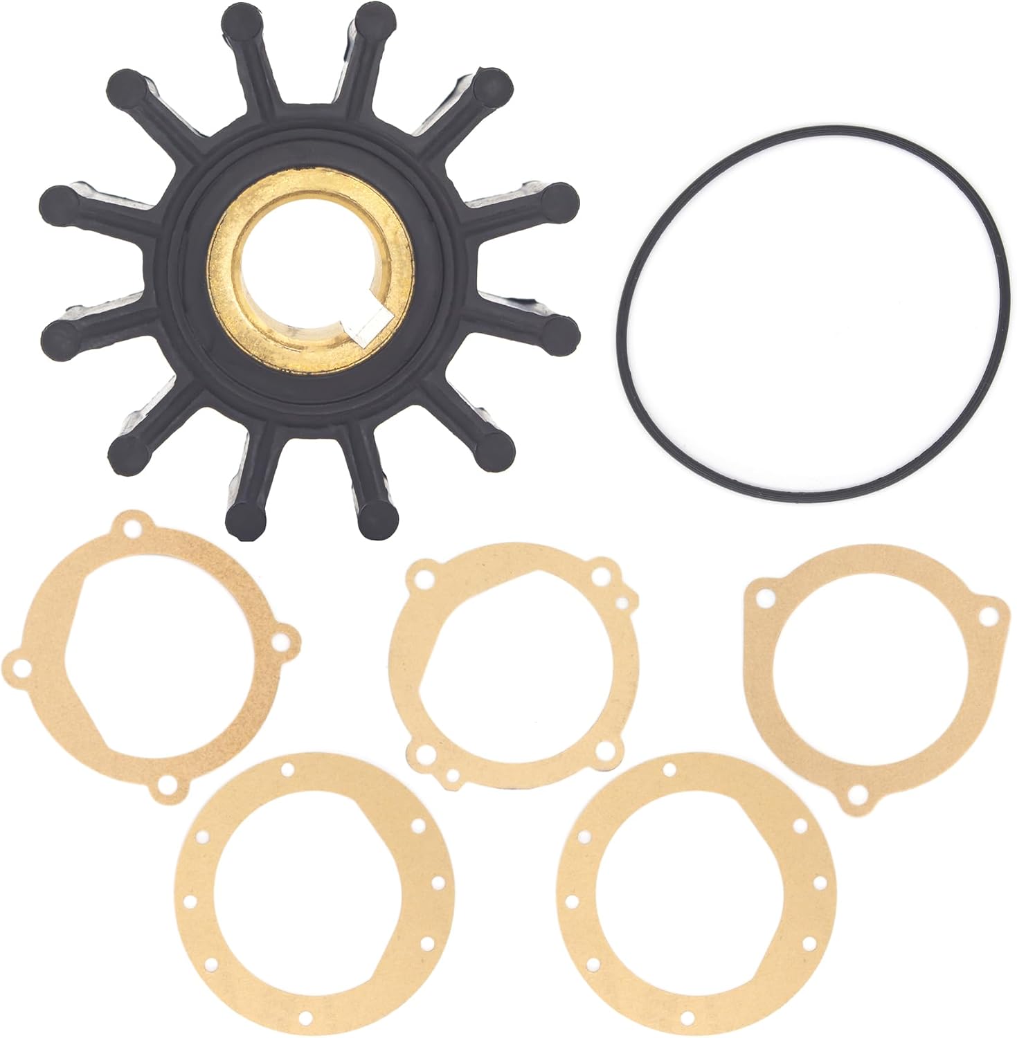 QuickMarine RP061015 RAW Sea water Impeller Kit Compatible with Pleasurecraft PCM Crusader Ford 302 351 541 GT-40 Engines For Sherwood pump 09959k Sierra 18-3060