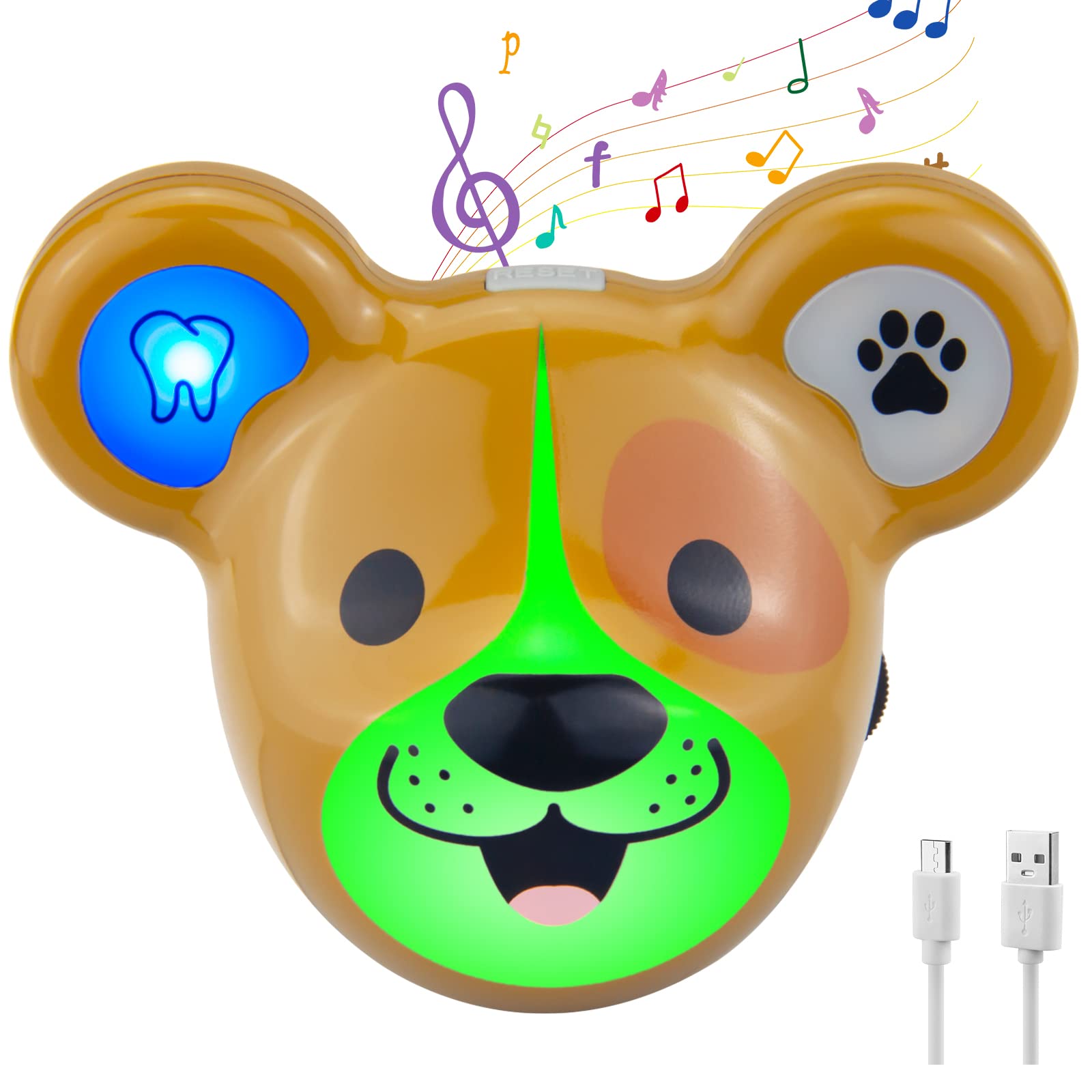 Musical Timer for Kids Rechargeable Battery 2 Minute Toothbrush Timer and 20 Seconds Bathroom Hand Wash Timer with LED Color Light, 3 Volume Options Musical Timer for Children-D