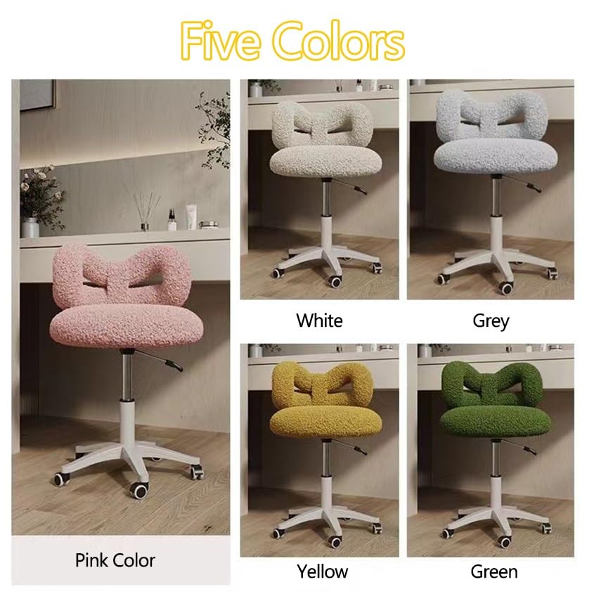 Silla de tocador escritorio giratoria regulable con respaldo ruedas 7