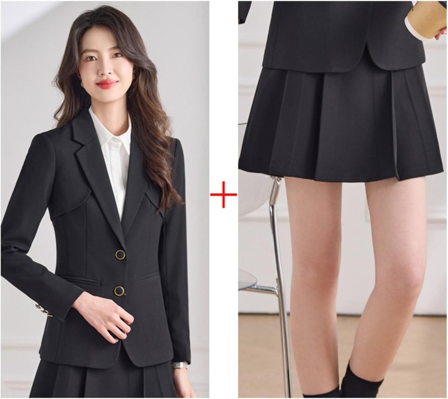 Short Blazer Suit Set Women's Interview Business Casual for Work