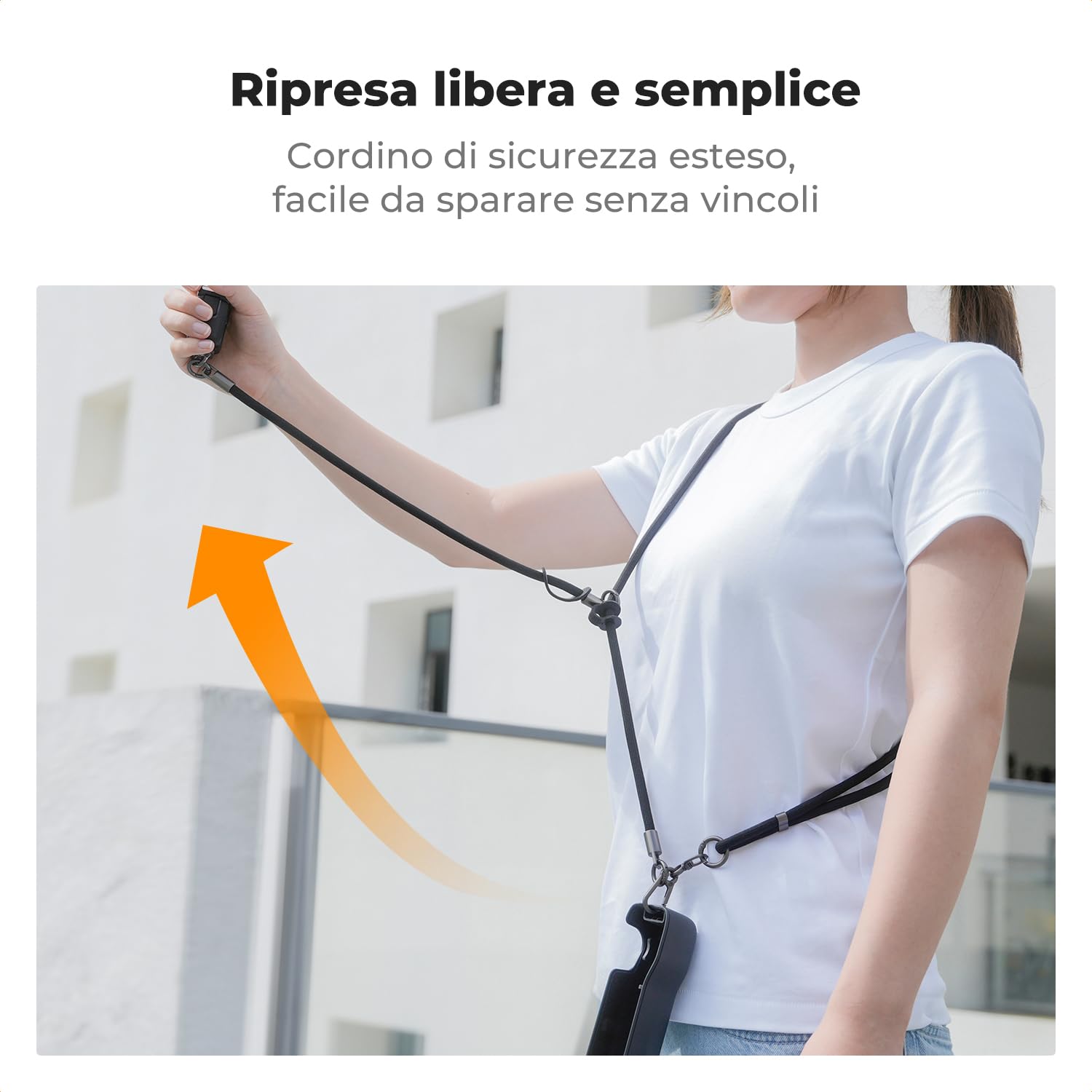 K&F CONCEPT Cinturino Universale Telefono Con Vite da 1/4", Cinturino Regolabile Compatibile Con iPhone/DJI Osmo Pocket 3/Insta360/GoPro/Action Camera, Cordino Per Telefono a Tracolla Per Viaggi