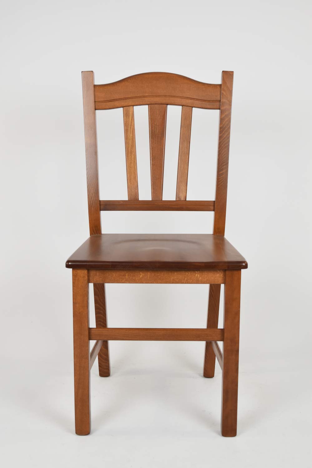 Tommychairs - Set 4 sillas Silvana para Cocina y Comedor, Estructura en Madera de Haya Color Nuez Claro y Asiento en Madera
