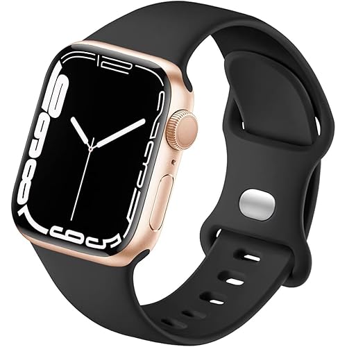 Premium Silicone Compatible with Apple Watch Band 45mm 44mm 42mm 41mm 40mm 38mm, Sport Women Men Strap for iWatch Series 8 SE 7 6 5 4 3 2 1