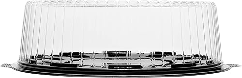 Miniatura 3 de Karat Contenedor de exhibición de pasteles de una sola capa de PET de 12 pulgadas con tapa de cúpula transparente PET - 50 juegos