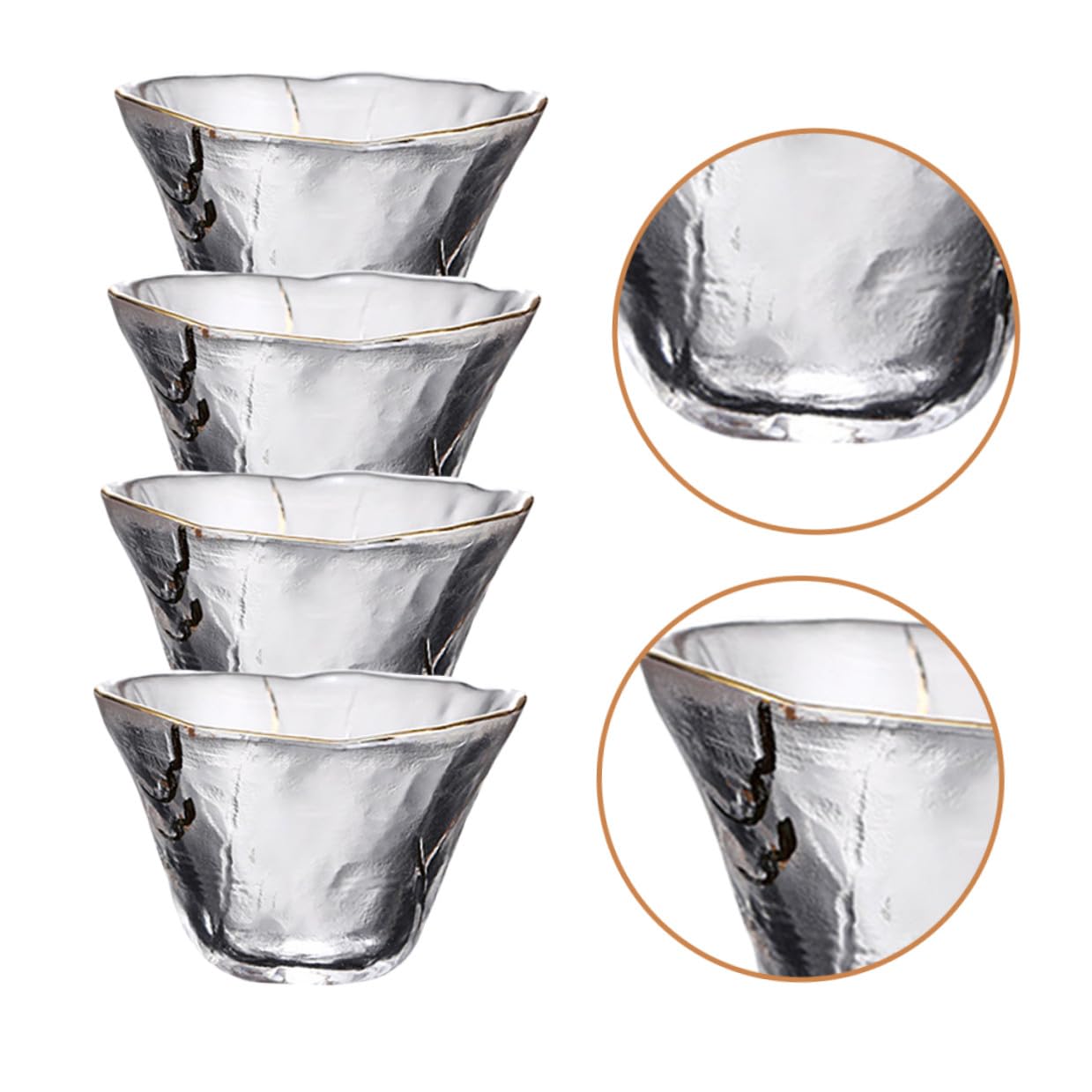 Alipis Tasse à Saké de Style Japonerie 4 Pièces en Verre 70 ML