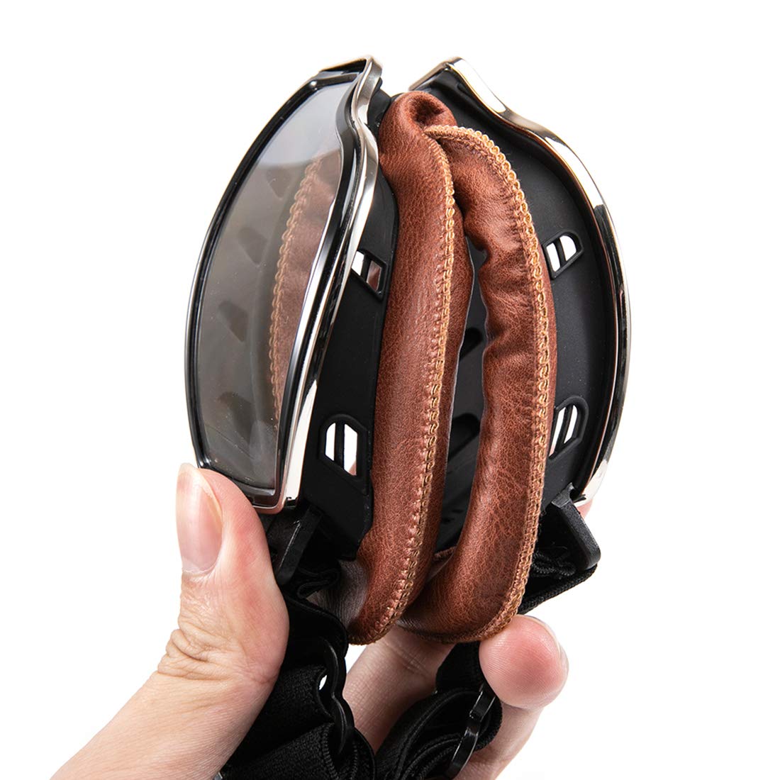 Motocross-Lederbrille über den Beschreibungen, offene oder halbe Gesichtsbrille, für Damen und Herren