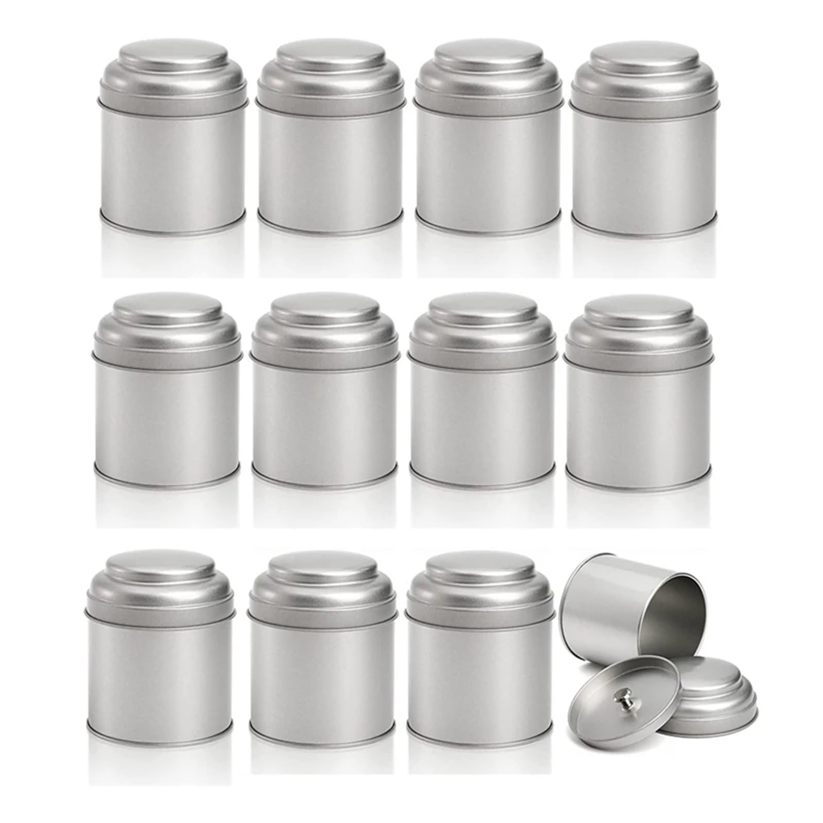 Lata de té 12 piezas con tapa doble hermética, redonda, 8 oz, for cocina, hojas sueltas pequeñas para Almacenamiento