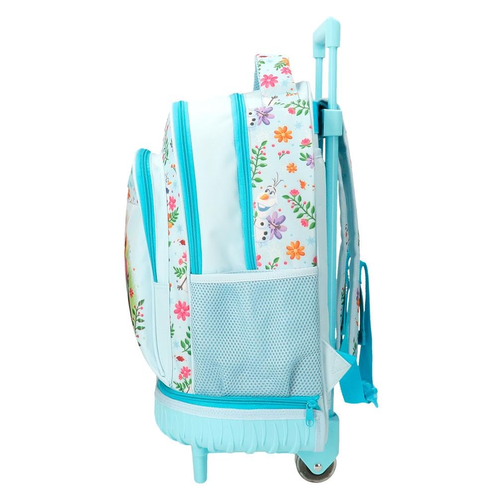 Disney Joumma Frozen Forever Kompakt-Rucksack mit 2 Rollen, hellblau, 32 x 45 x 21 cm, Polyester