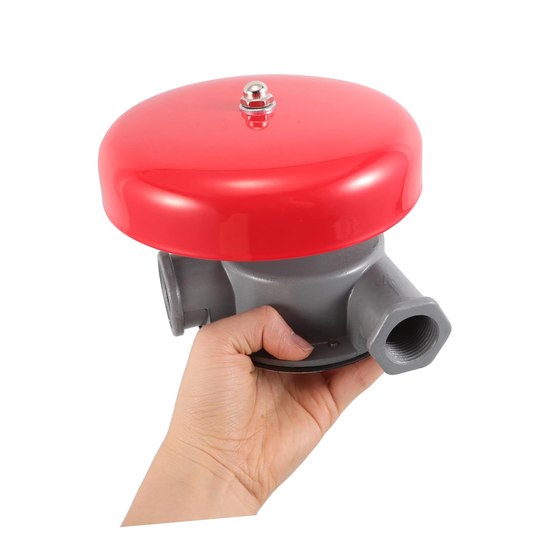 Hydraulische Feueralarmglocke Runde Eisen Alarmglocke | Wasserantrieb, Rot, Zuverlässig bei Warnsignalen, Wetterfest, für Wohnhäuser, Industriegebäude, Sicherheitsbereiche