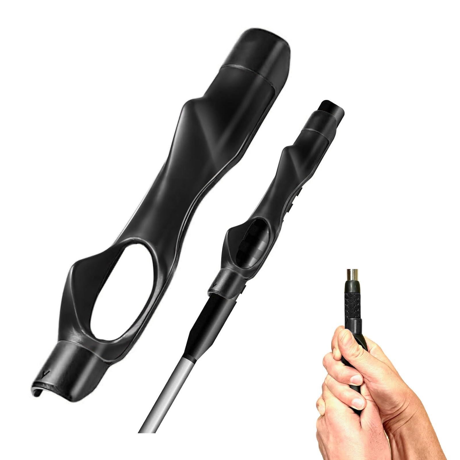 【雲見】 グリップトレーナー ゴルフ練習器具 ブラック グリップ矯正 スイング矯正 素振り フリーサイズ 初心者からプロ用