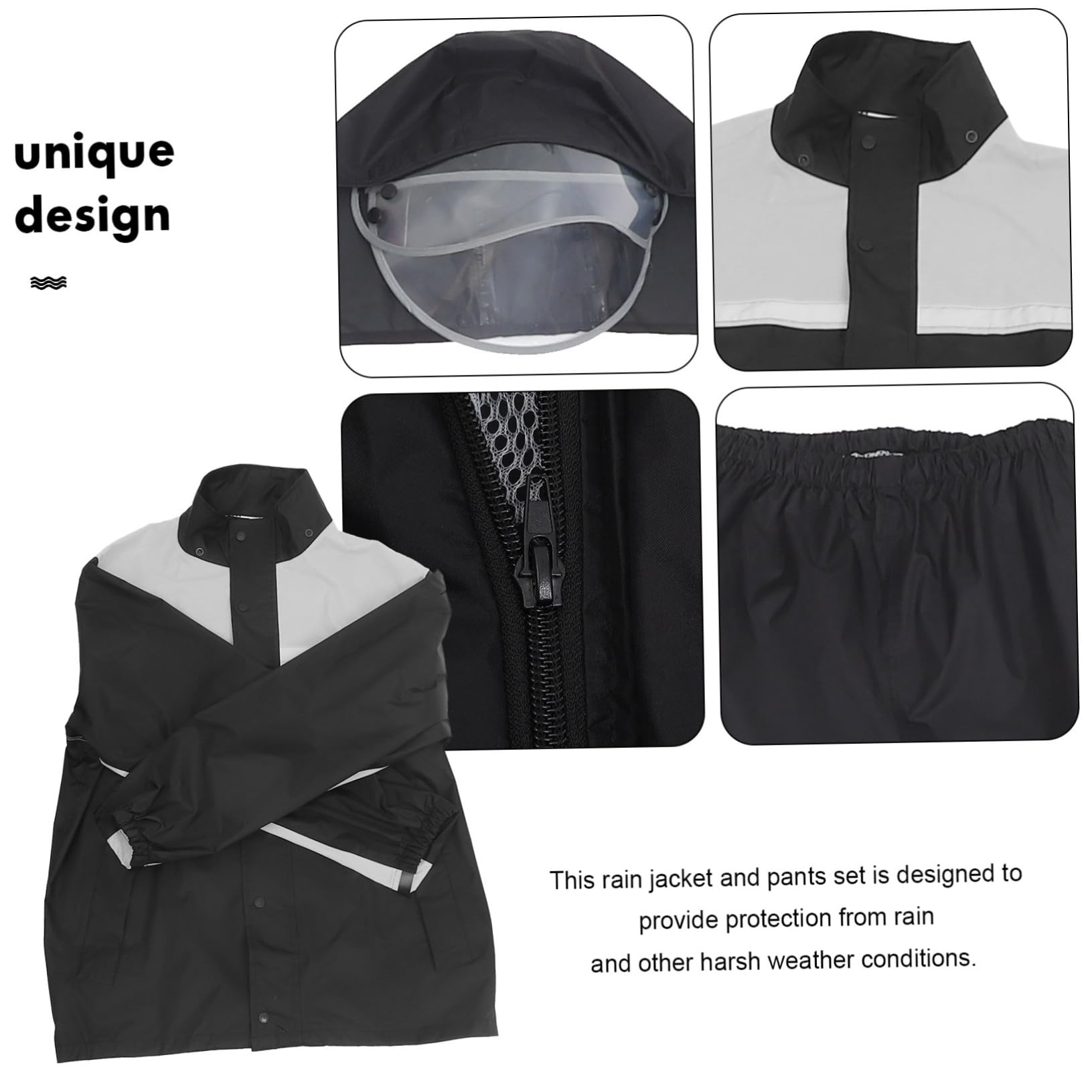 Motorrad Regenanzug Herren 2xl Schwarz Grau Winddicht Und Wasserabweisend Regenschutz Jacke Hose Outdoor Motorradbekleidung Für Herren Ganzjahres Schutz