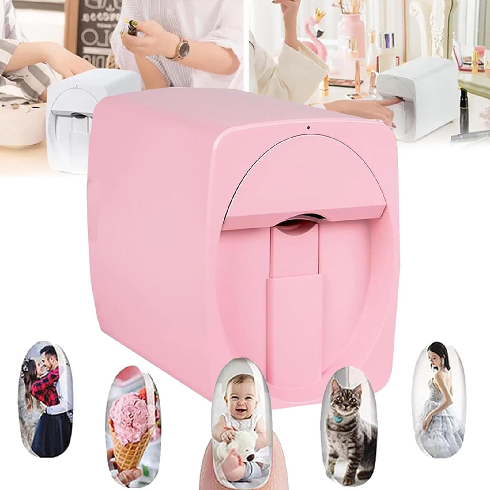 Stampante per nail art - Stampante mobile digitale 3D, connettività WiFi/USB, risoluzione 2400 DPI, modelli fai da te, stampa veloce in 25 secondi, ideale per bambini e studi di manicure