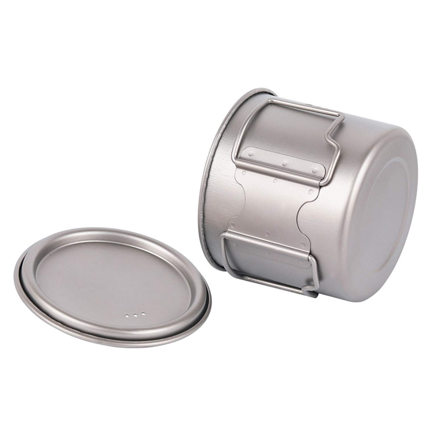 BERTY·PUYI Titan-Becher, 550 Ml Ultraleichter Tragbarer Topf Titan-Wasserbecher-Becher Für Outdoor-Camping, Wandern, Rucksack, Kaffeebecher Mit Klappgriff