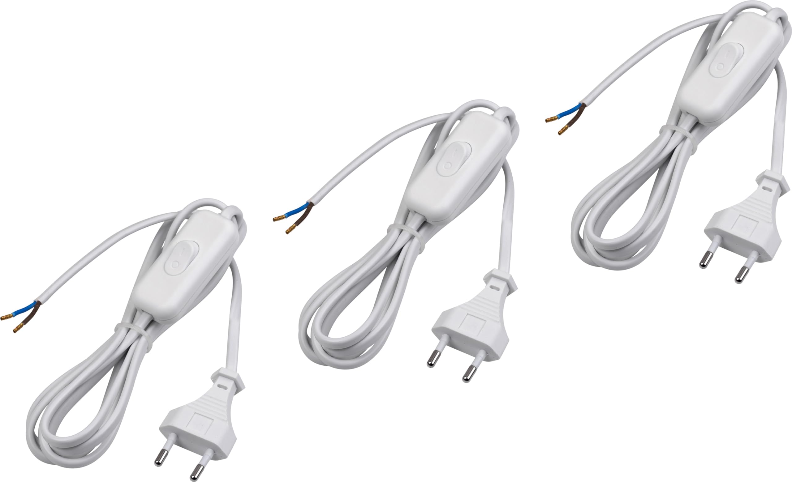 Cavo Meister 2m Con Interruttore - H03VVH2-F 2x0.75mm², Bianco, Per Interni - Foto 13