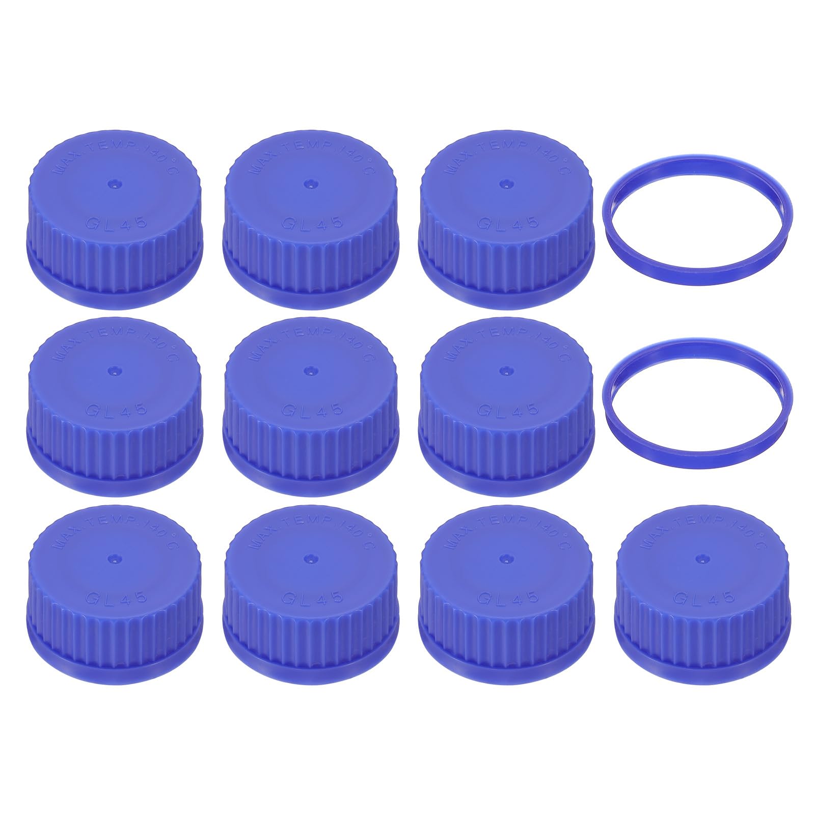PATIKIL 10 tappi a vite GL45, 45 mm, in polipropilene, con tappo a vite, per bottiglie GL45, in vetro, blu