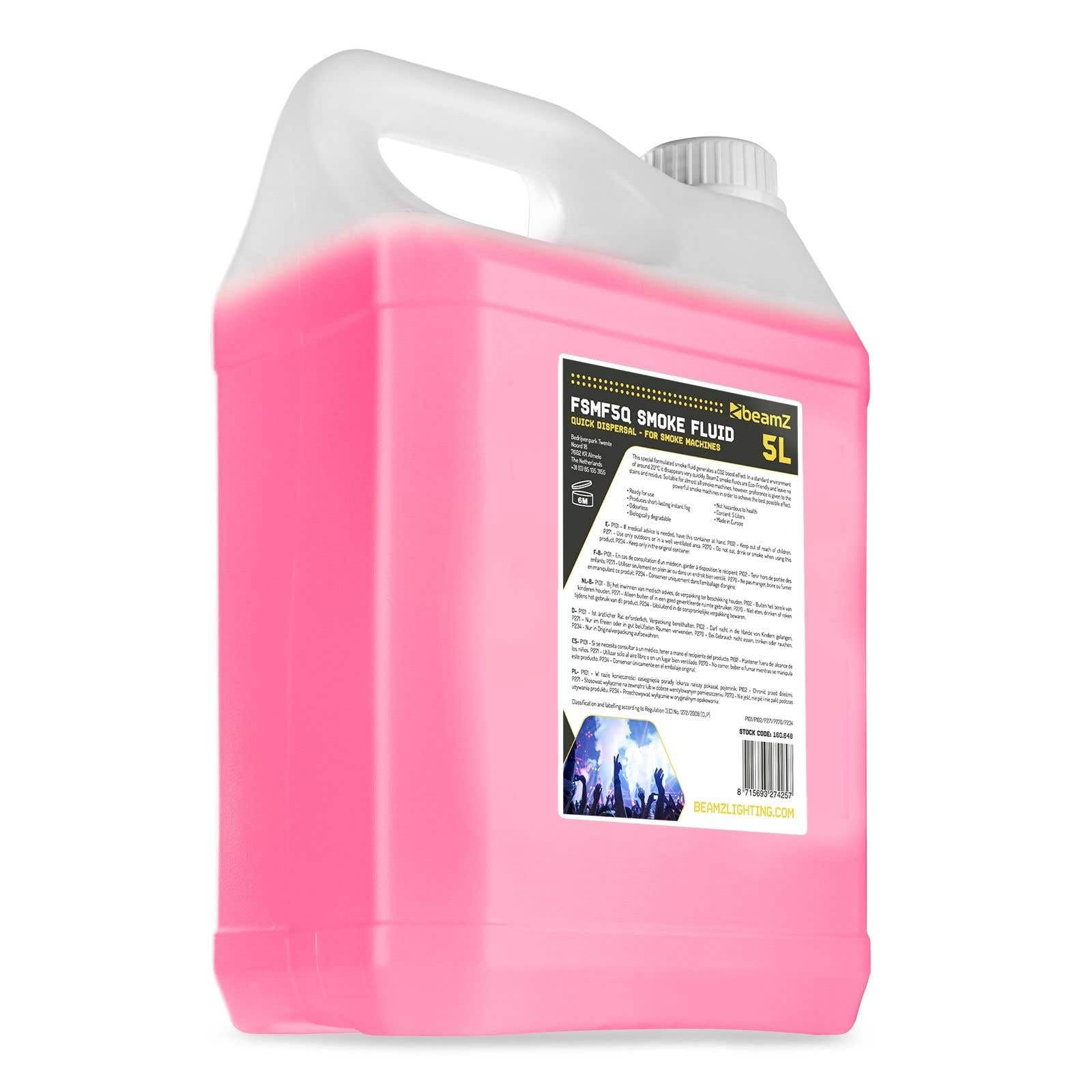 beamZ Liquido per Nebbia 5L Effetto CO2 Dispersione Rapida rosa