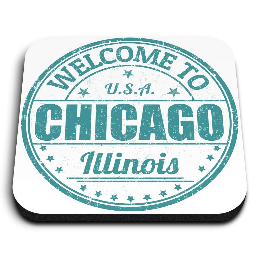 1 x Square MDF Fridge Magnet - Chicago Illinois USA America Travel 6123