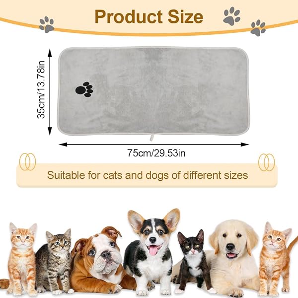 2 Piezas Toalla Perro, 75 x 35 cm Toalla Absorbente y Suave para Mascotas, Toallas de Microfibra para Perros, Toalla Perro Secado Rapido, Toalla para Mascotas, para Lluvia, Chubascos y Baño - 2