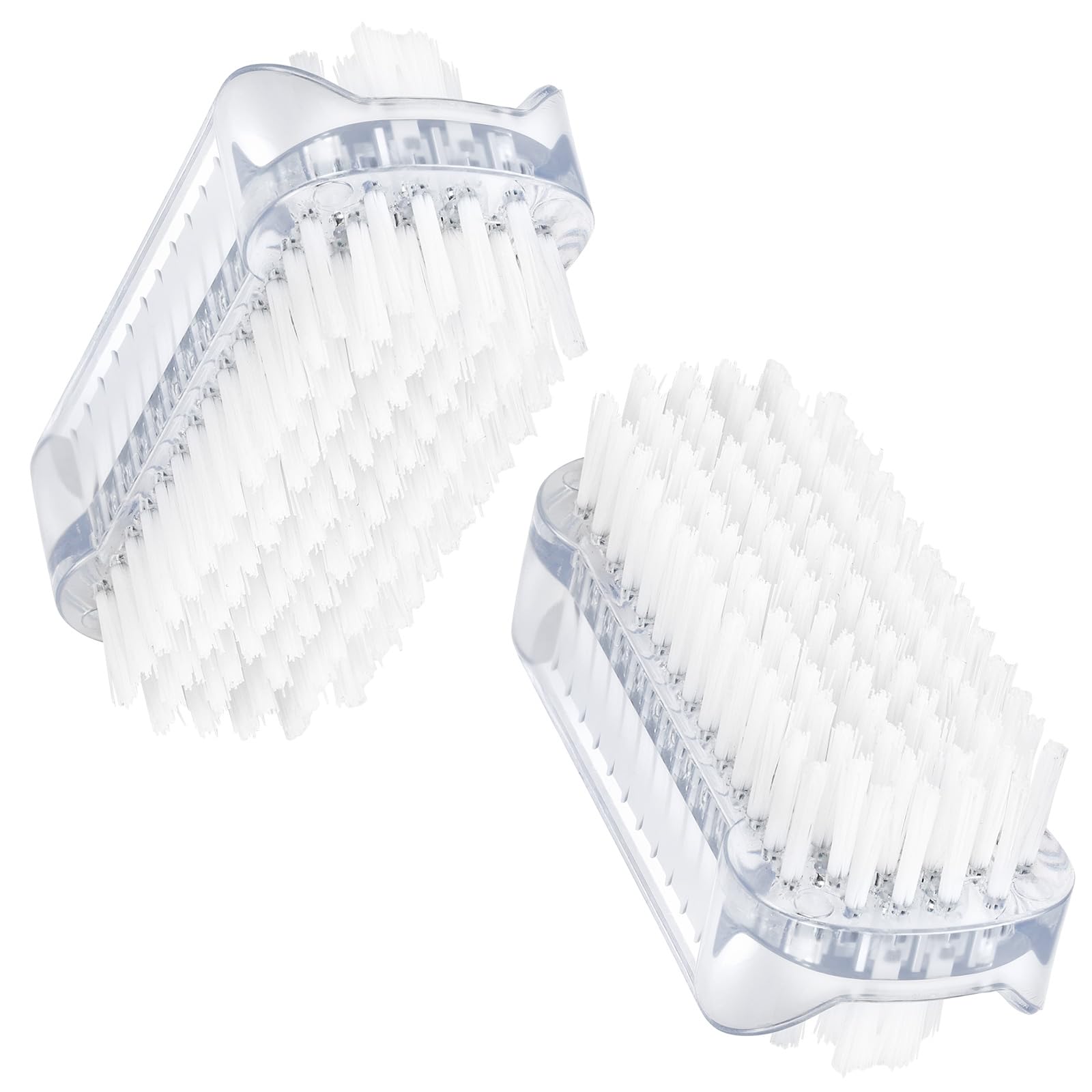 Spazzola per unghie double face, 2 PCS Spazzola Per Unghie, Spazzole per la Pulizia Plastica per Pulizia di mani Delle Unghie, Trasparente
