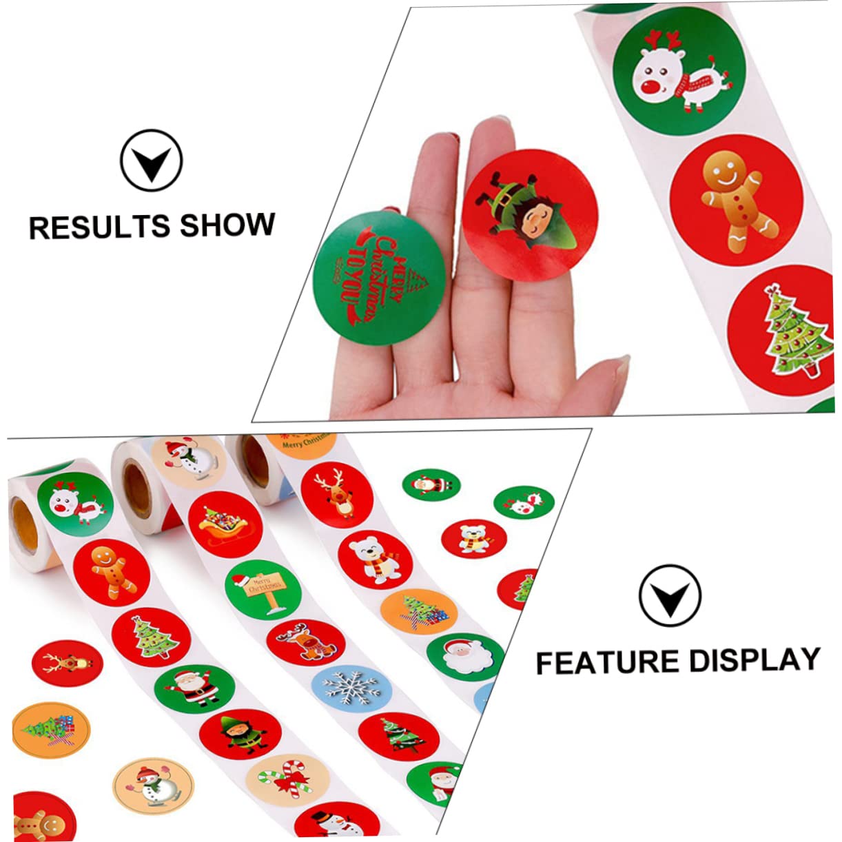 Amosfun 6rollen Dekorative Geschenketiketten Selbstklebende Weihnachtsaufkleber Für Pro Für Feste Und Anlässe Weihnachtsdekoration