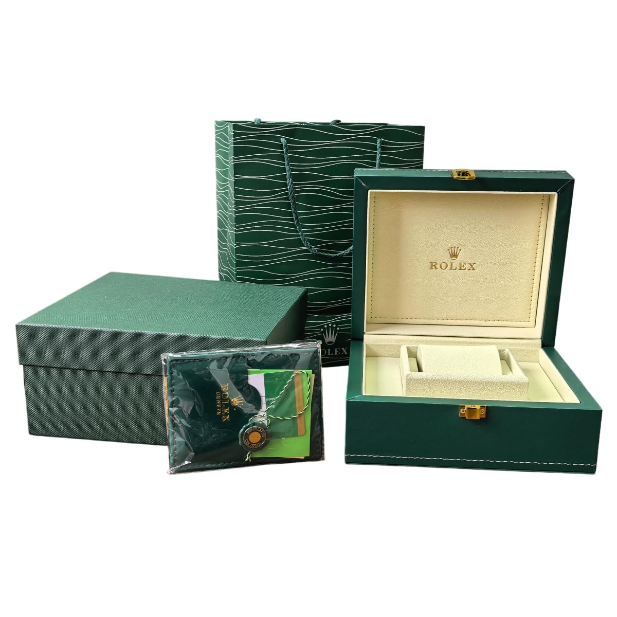 Caja de Relojes de Madera Organizador de Reloj Individual con Almohadilla Blanda y Forro Suave Bolsa de Transporte Incluida para Rolex Datejust & Lady‑Datejust