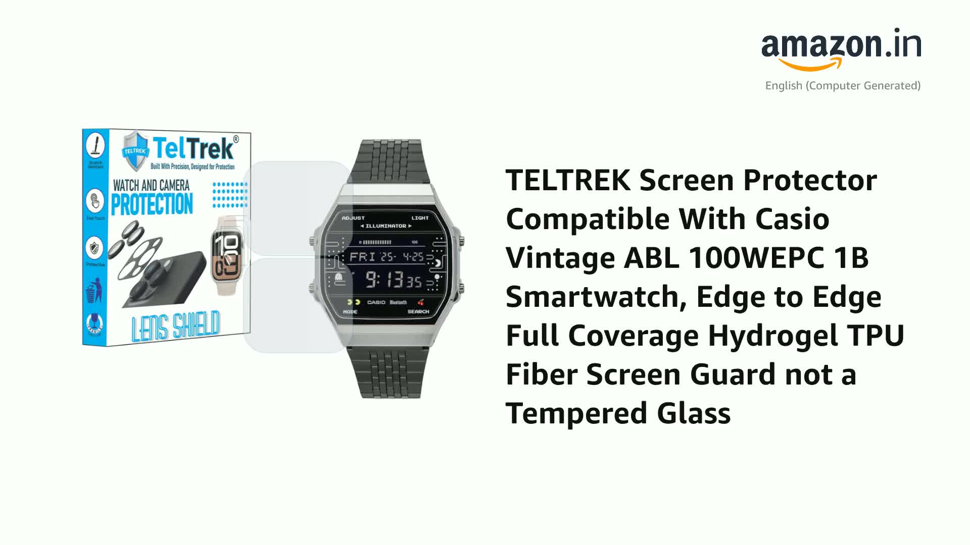 Puccy 3-Pack Anti Blue Light Screen Protector For CASIO STANDARD ABL-100 Watch - TPU Film (Not Glass)