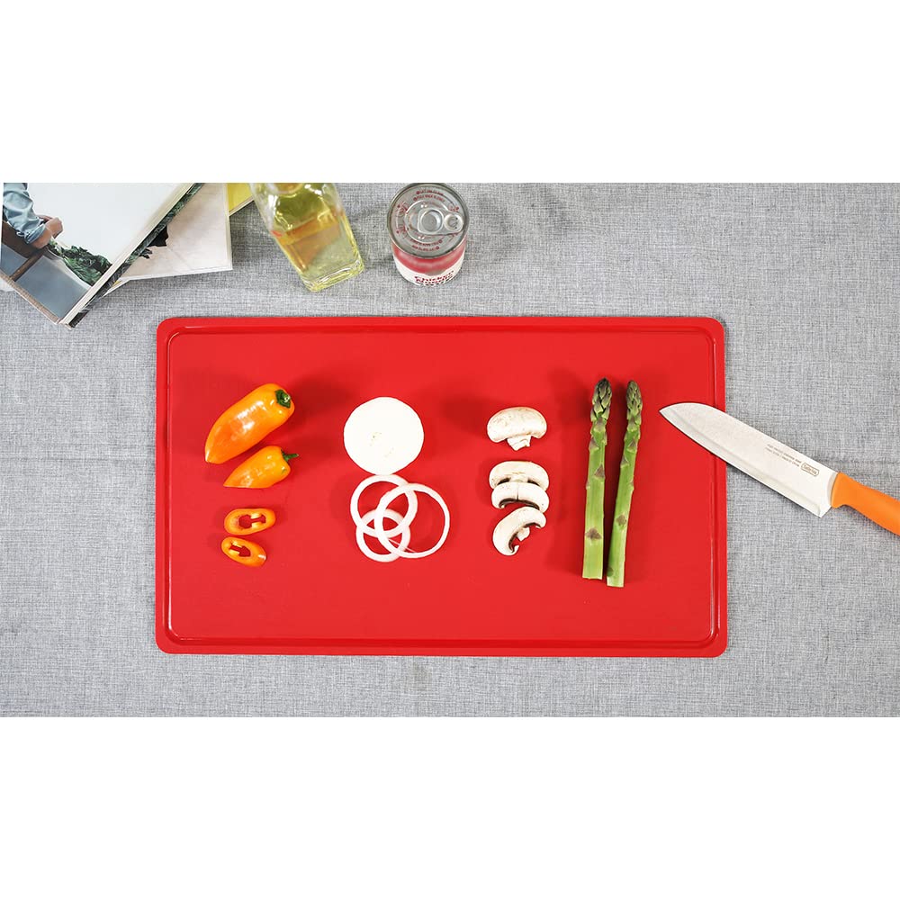 CANDL TPU-Schneidbretter GN 1/1 - Gastronomie/Schneidebrett/HACCP-Standard/Profi-Schneidbrett/Schneideunterlage/Kunststoff-Schneidbrett (Rot)