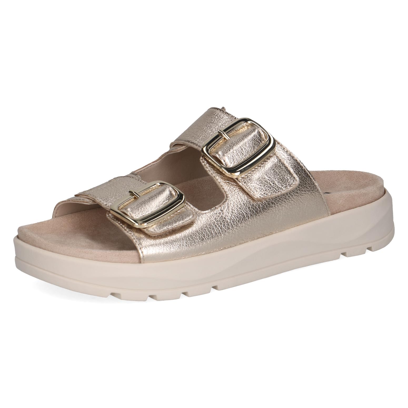 Caprice Women's Leather Sandal, Metallic (Platin Metal.), 6 UK