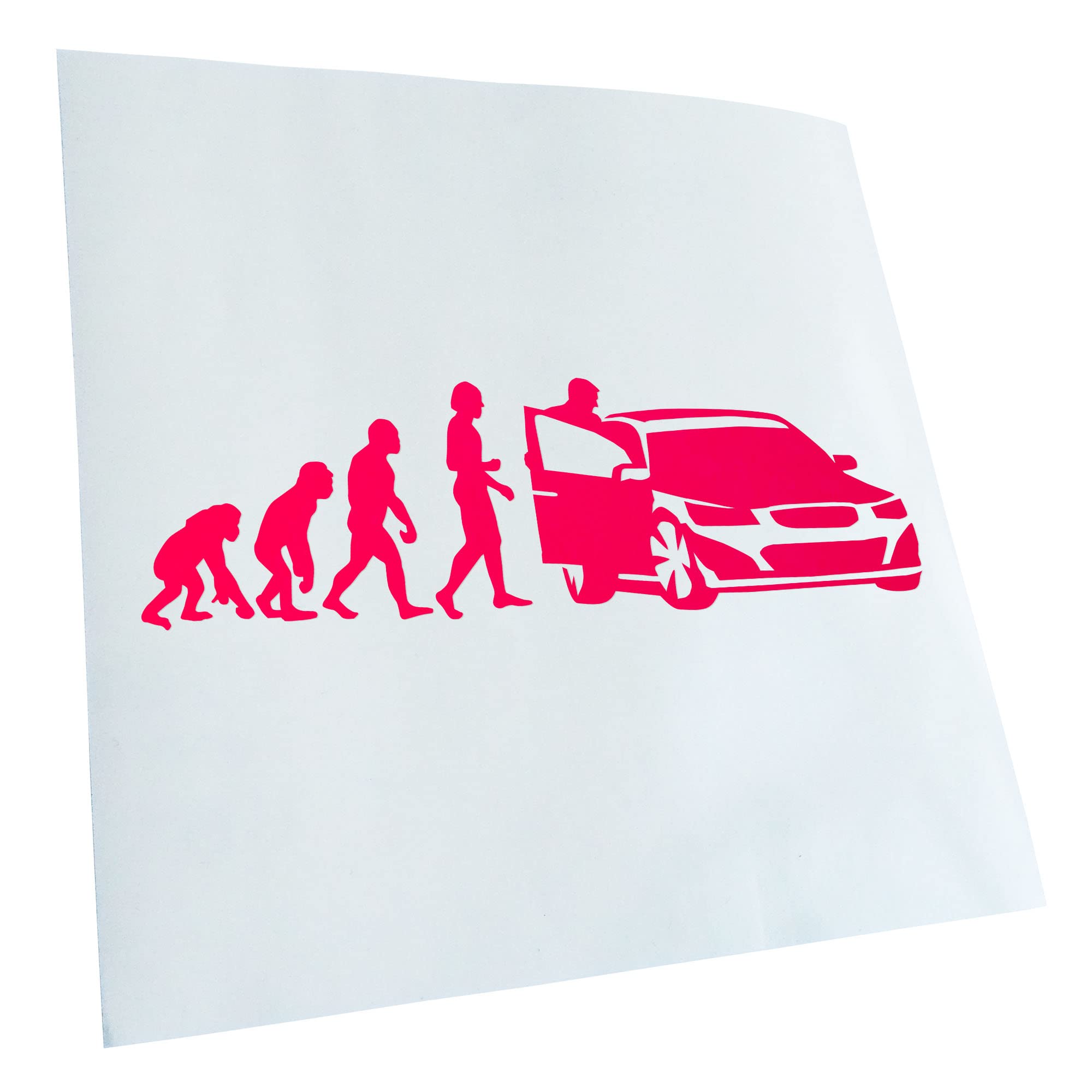 Kiwistar - Car Sticker - Neon Pink - 40 x 12 cm Evolution Motorist - Rear Window Car Sticker Weatherproof for Car Truck Moped Truck - Sticker Exterior Self-Adhesive Tuning Accessories for Window
