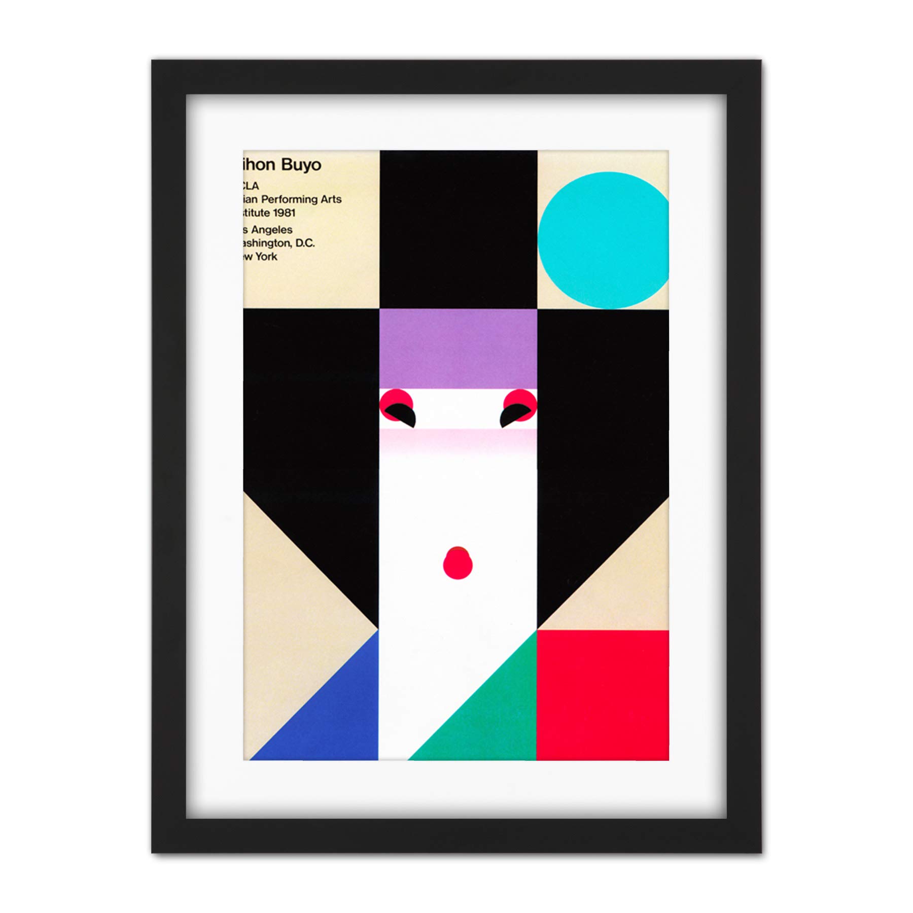 Wee Blue Coo Tour Nihonbuyo Japanese Geisha Artwork Framed Wall Art Print 18X24 Inch