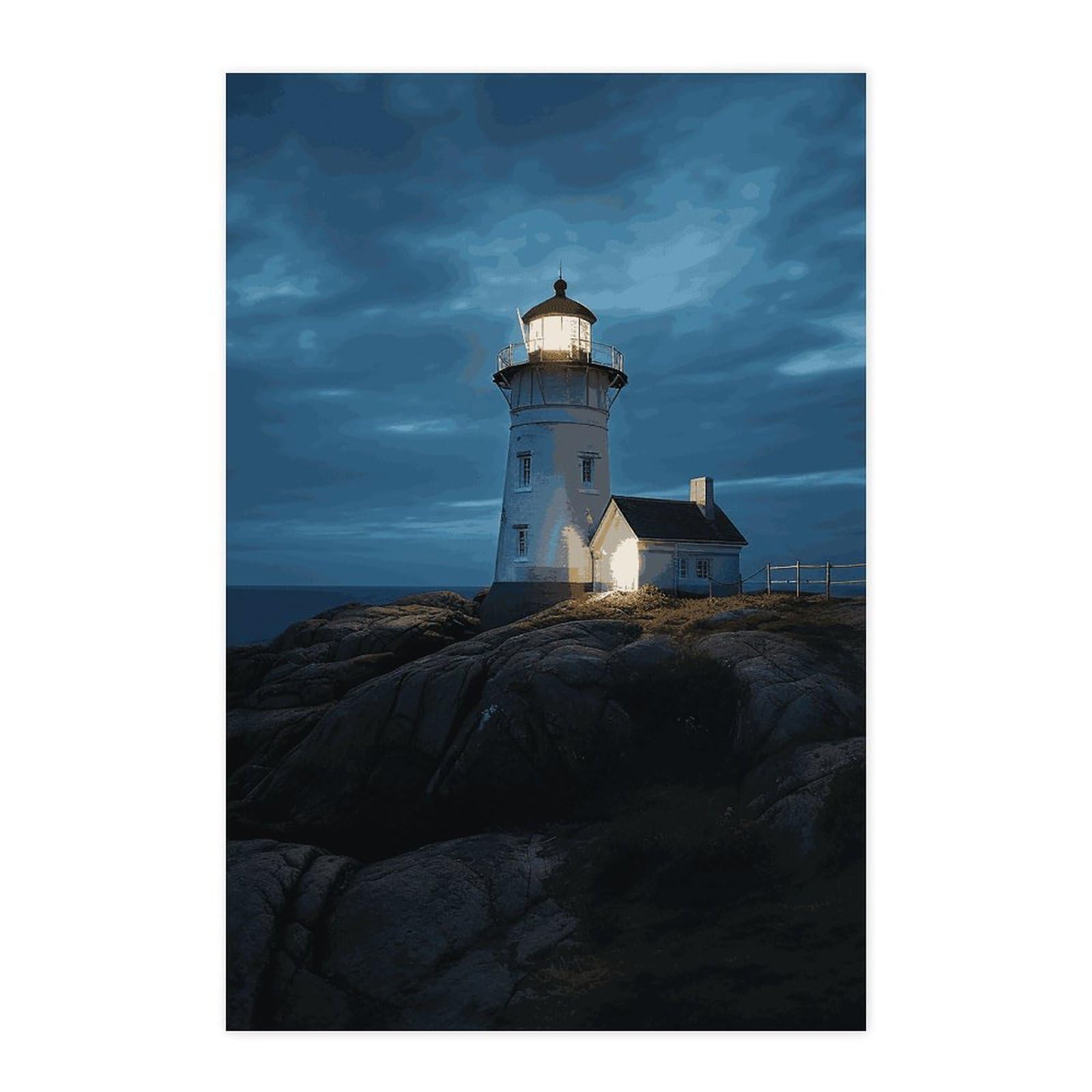 Poster autocollant Phare la nuit poster mural amovible chambre dortoir