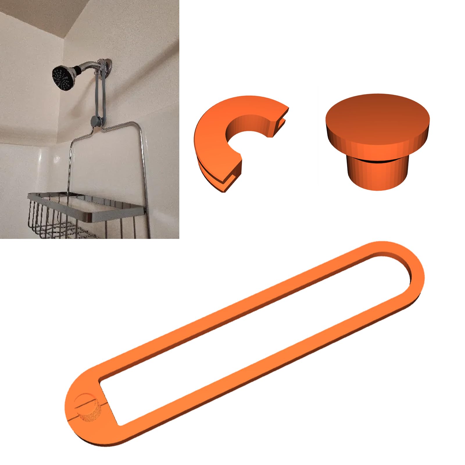 2Pcs-Shower Caddy Lowering Extender - Adjustable Drop Down Adapter to Lower Your Organizer 8 Inches for Easy Access