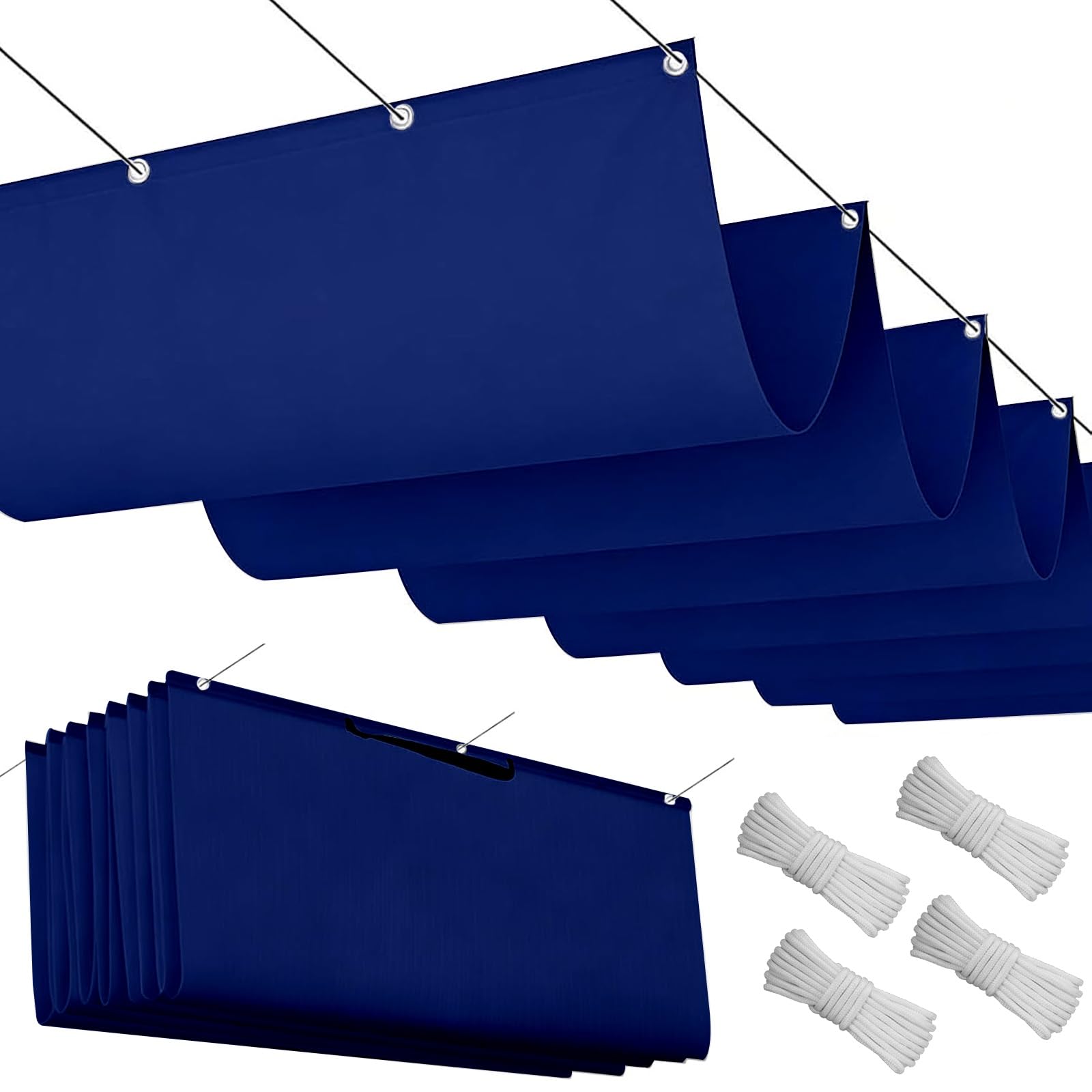 Filet d'ombrage bâche imperméable rectangulaire bleu foncé avec protection UV solaire 3x11m