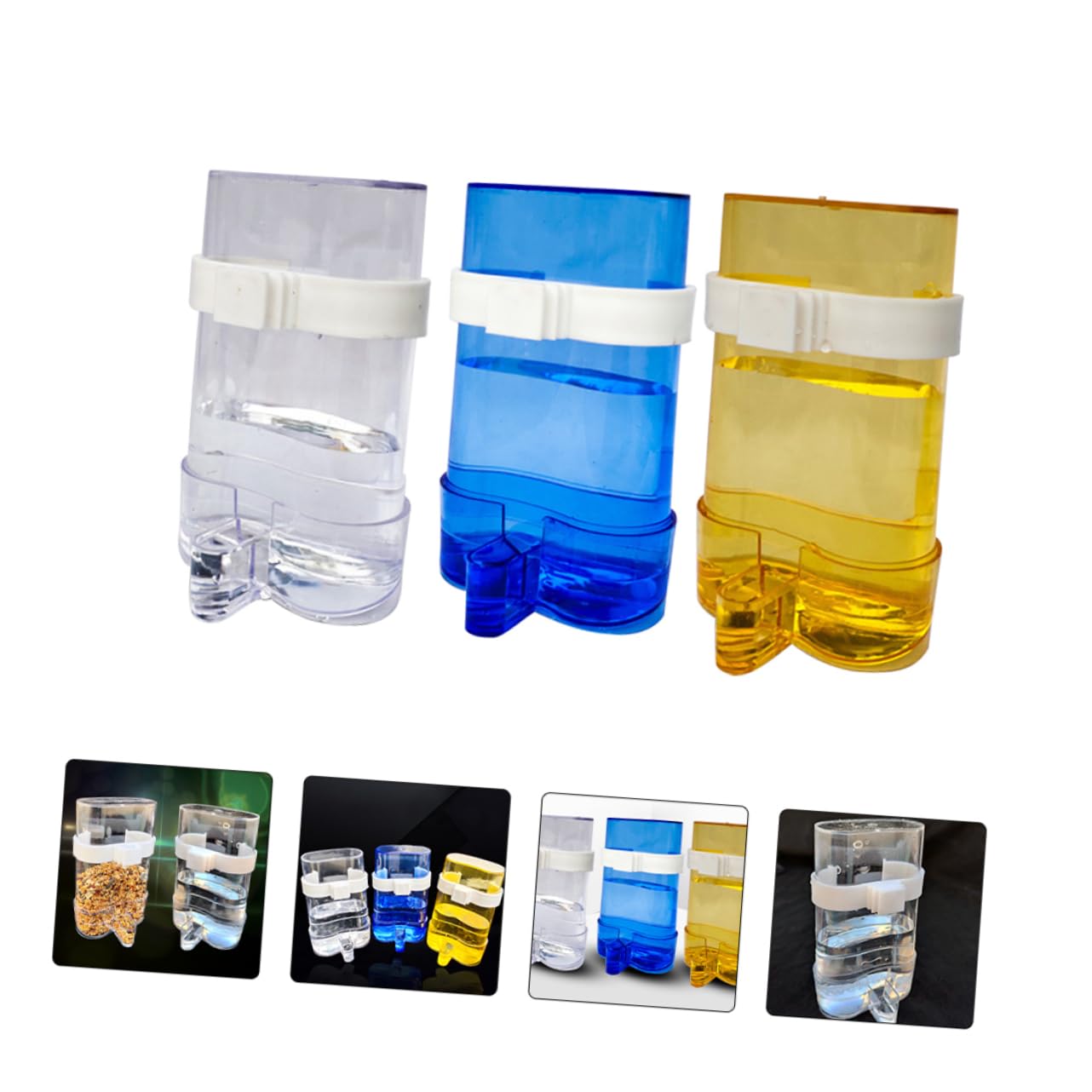 12piezas Comedero Automático para Aves De Bebedero y Alimentador Transparente para Periquitos Canarios y Otras Aves Pequeñas Fácil De Instalar y Mantener Limpio