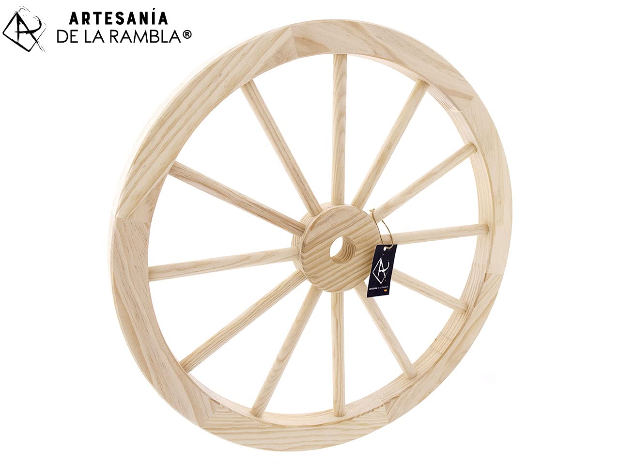 Rueda de Carro | La Rueda | Rueda Antigua | Rueda de Carro Madera | Rueda de Carro rústica | Modelo 02 | Acabado Madera Natural | 60x60x4 cm