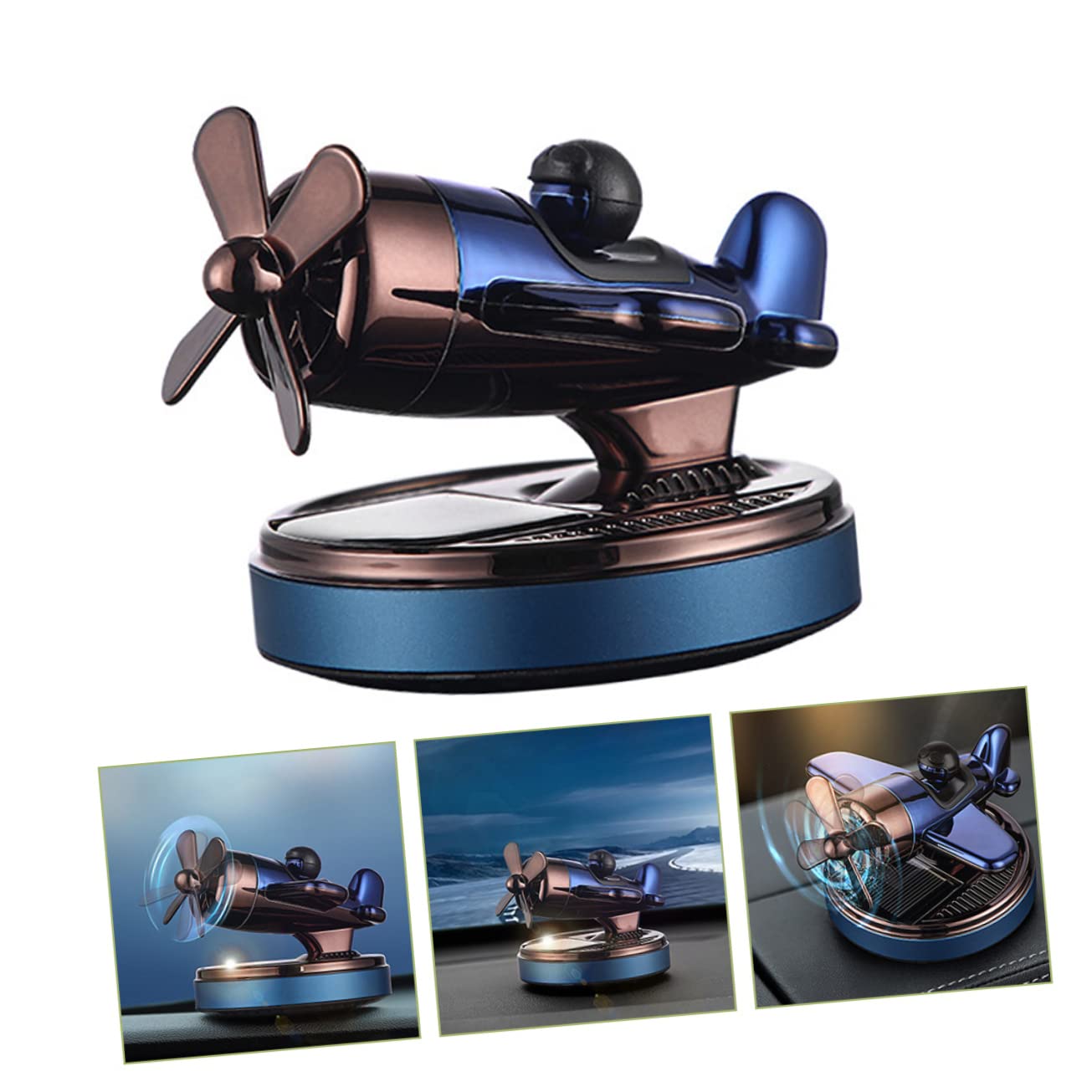 Deodorante Auto Aereo Solare Blu Abs Lega di Alluminio