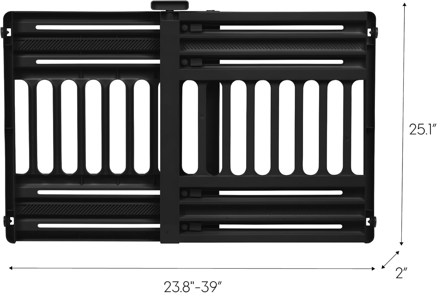 iris usa 24"-39" dog gate, adjustable indoor pet barrier, pet gate for puppy, small dog, cat, easy twist-to-lock for doorways & stairs, portable, expandable, 25" tall, black black 1 pack
