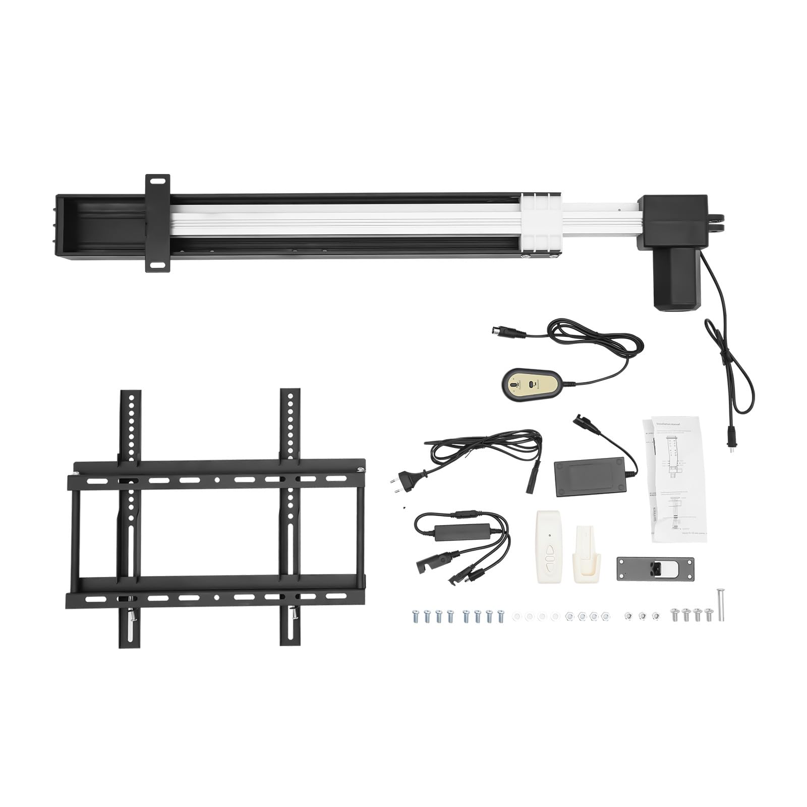 Elevador eléctrico de TV, rango de ajuste 98 – 168 cm, soporte de TV, altura ajustable, capacidad de carga de 50 kg, con mando a distancia para 66.04-144.78 cm