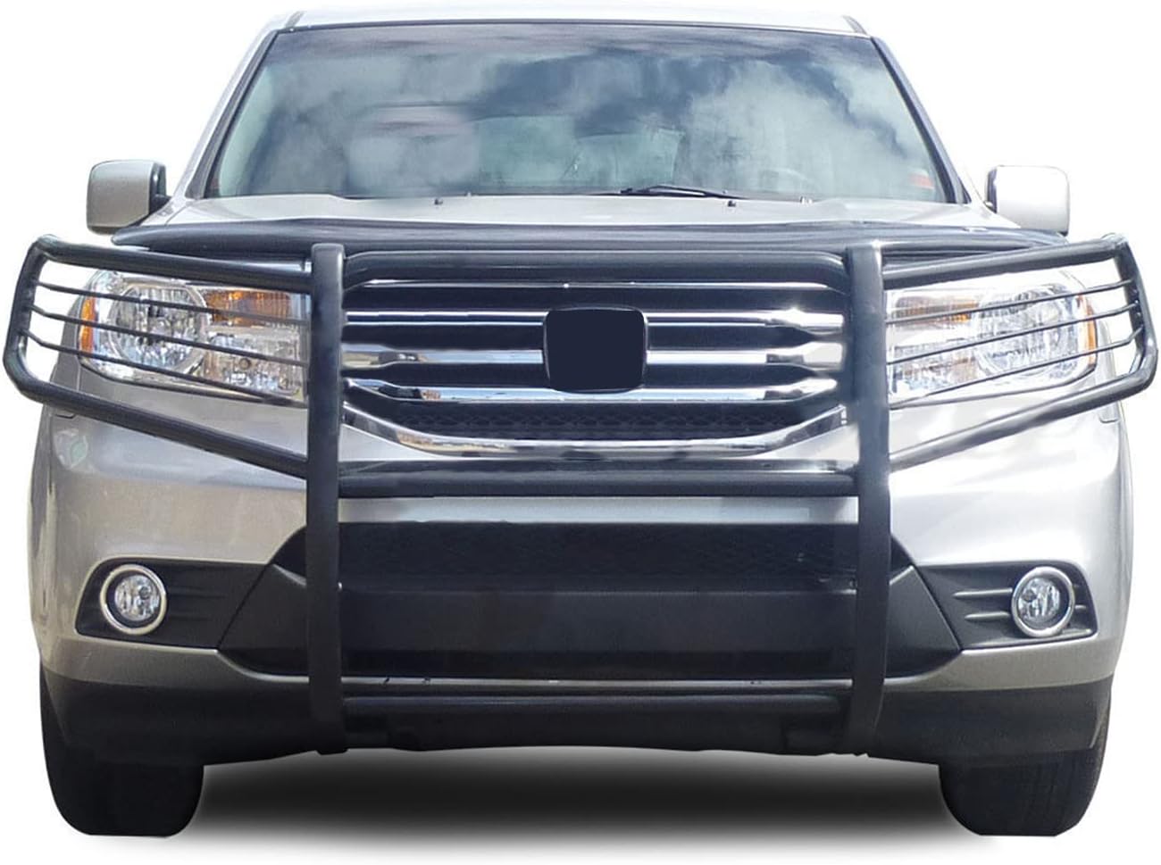 Black Horse Grille Brush Bumper Guard Modular Black Compatible with 2009-2015 Honda Pilot-17H151400MA