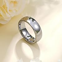 Vista 25 de King Will Alianza de boda de carburo de tungsteno para hombres y mujeres, anillos de promesa para parejas abovedados de alto pulido Plata-8 mm.