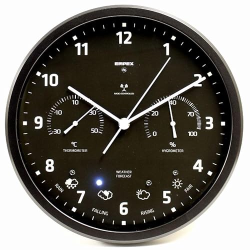 EMPEX (エンペックス) プレシード電波時計 温度計・湿度計・お天気予測するシグナル搭載