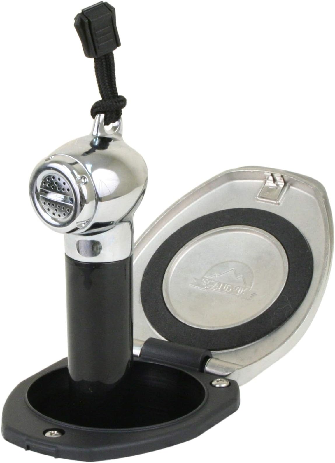 Boating Accessories Scandvik 12124P Vertical or Horizontal Recessed Transom Shower, Black and Stainless