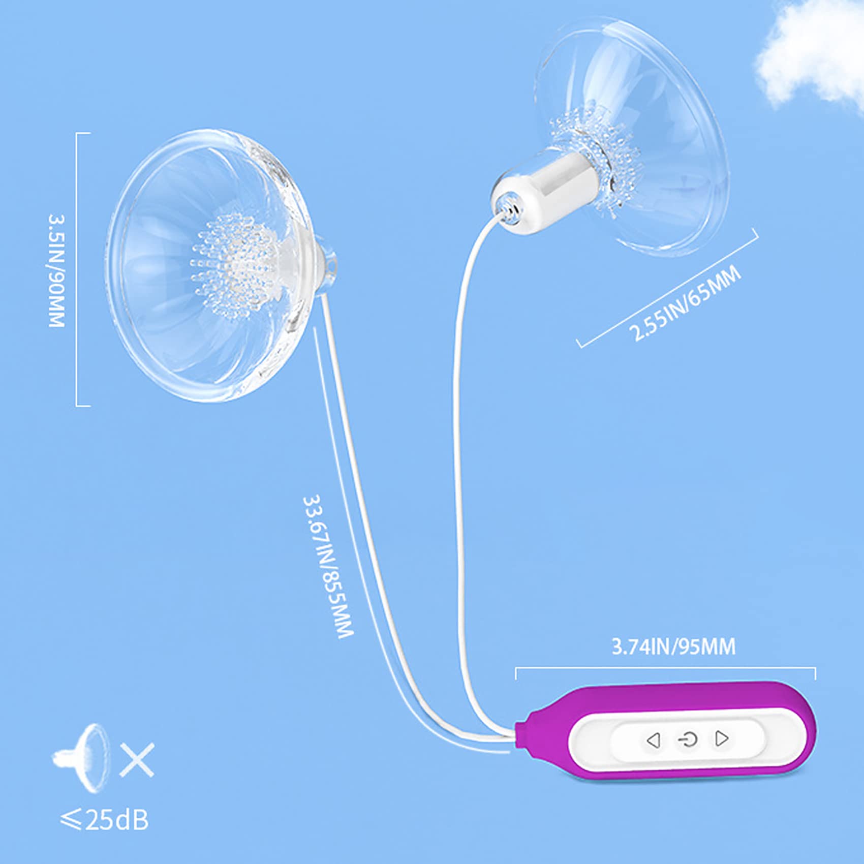 Elektrisch Nippelsauger Brustwarzen Vibratoren Für Sie Silikon Milchpumpe Nippel Sucker Vibrator Brust Stimulation Massagegerät Mit 3 Vibrationsmodi / 9 Frequenzen Sexspielzeug,Rosa,USB