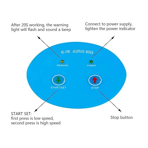 Miniatura 3 de BoNew Mezclador de alginato Mezclador de material de impresión de alginato+Tazón de mezcla+Cuchillo de plástico para equipo de laboratorio Mezclador