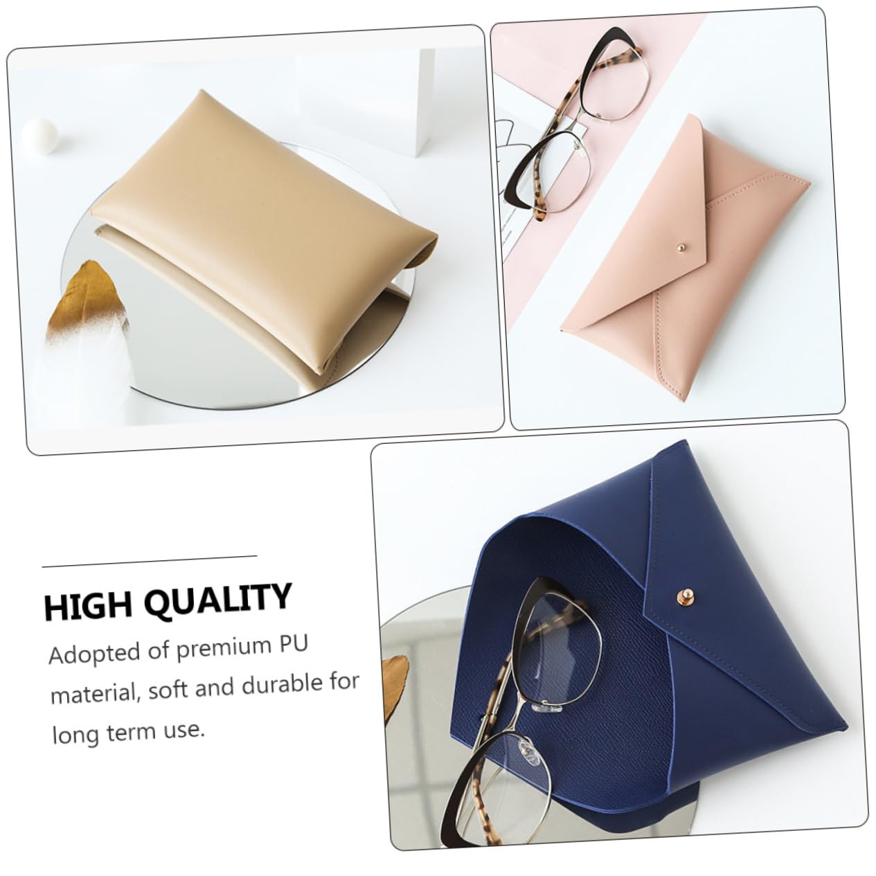 FOMIYES Custodia Per Occhiali Rosa Beige Organizer Per Sole Occhiali